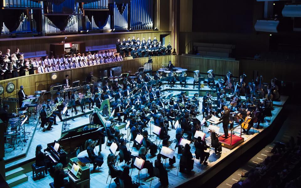 Philharmonia on stage at Royal Festival Hall