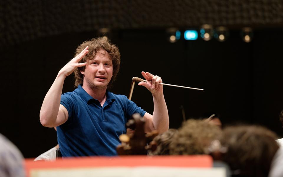 Principal Conductor Santtu Matias-Rouvali in rehearsal with the Philharmonia