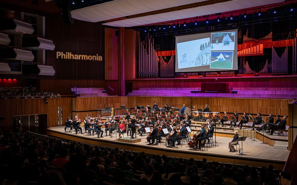 MG-PO-OrchUnwr-2535 Philharmonia Orchestra on stage at Royal Festival Hall, during an Orchestra Unwrapped concert