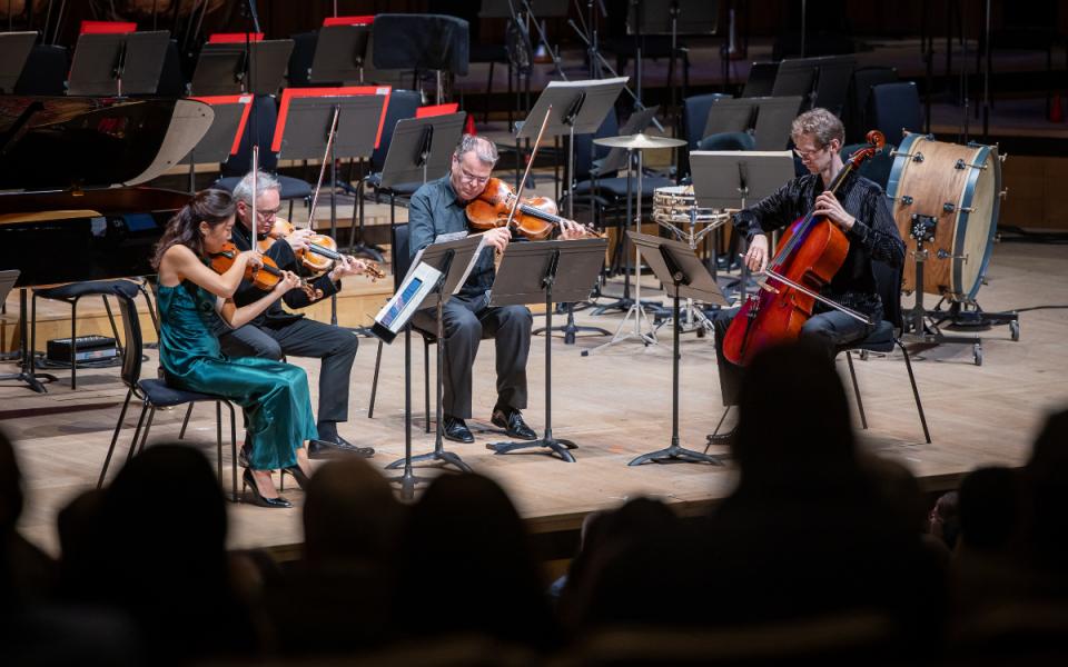 String Quartet of Philharmonia Chamber Players on stage at the Royal Festival Hall, led by Associate Leader Rebecca Chan
